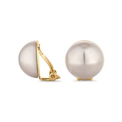 Mink pearl clip on earring